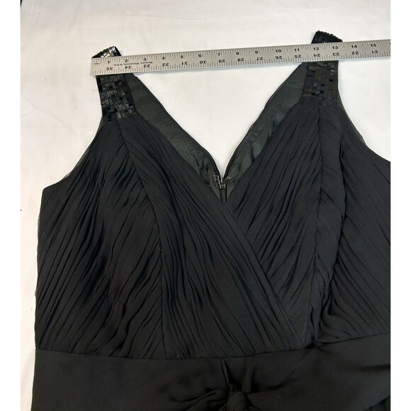 Anne Klein 100% Silk Black Women's Size 10 Sleeveless Dress Sparkle Straps Party - Picture 13 of 16